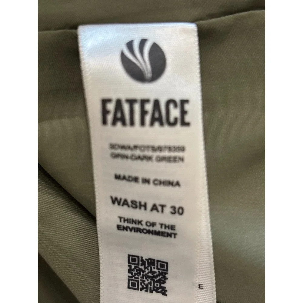 FatFace Womens Dark Green Utility Field Jacket Funnel Neck Size US 14 UK 18